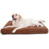 Picture of Washable Dog Bed Deluxe Plush Dog Crate Beds Fulffy Comfy Kennel Pad Anti-Slip Pet Sleeping Mat for Large, Jumbo, Medium, Small Dogs Breeds, 35" x 23", Brown