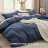 Picture of Bedsure Navy Duvet Cover King Size - Washed Duvet Cover, Soft King Duvet Cover Set 3 Pieces with Zipper Closure, 1 Duvet Cover 104x90 inches and 2 Pillow Shams