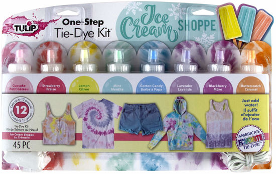 Picture of Tulip One-Step Tie-Dye Kit Tulip Fabric Dye 44269 Fdy Lg 2.75Oz Ice Cream Shoppe 8-Color Kit, Pastel