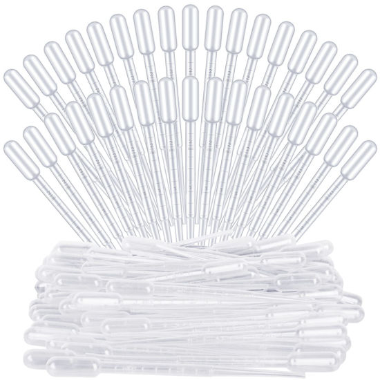 Picture of Teenitor 2ML Plastic Transfer Pipettes Eye Dropper 100PCS Disposable Pipettes Dropper, Plastic Pipettes for Essential Oils, Transfer Liquids for Experiments and Mix Paints