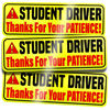 Picture of Student Driver Car Magnet Sticker Signs - Essential Magnetic New Driver Sign for Bumper - 3 Pack, 12 by 4" - Remind Others to Please Be Patient - Bright & Reflective Road Safety Sign for Rookies