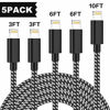 Picture of TNSO MFi Certified iPhone Charger Lightning Cable 5 Pack [3/3/6/6/10FT] Extra Long Nylon Braided USB Charging & Syncing Cord Compatible iPhone Xs/Max/XR/X/8/8Plus/7/7Plus/6S/6S Plus/SE/iPad/Nan More