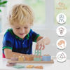 Picture of GOPO TOYS Montessori Toys for 18+ Months Old - Toddlers Wooden Sorting and Stacking Toys for Baby Boys and Girls - Shape Sorter and Color Stacker Preschool Kids Wood Gifts (Style A)