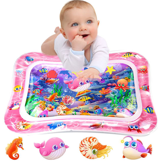 Picture of Infinno Tummy Time Mat Premium Baby Water Play Mat for Infants and Toddlers Baby Toys for 3 to 24 Months, Strengthen Your Baby's Muscles, Pink Theme Toy