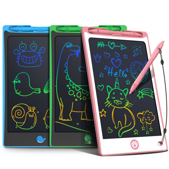 Picture of LCD Writing Tablet for Kids 3 Pack, Hockvill Toys for 2 3 4 5 6 7 Year Old Girls Boys, Drawing Doodle Board for Toddlers, Kids Travel Essentials Boogie Pad, 8.8 Inch