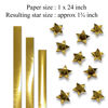 Picture of Large Foil Paper Strips for Making Origami Stars, Lucky Stars, Puff Stars, Weaving Projects & Paper Crafts. Reflective Mirror Shiny Paper, 1 x 24 inch. (100-strips, Large Gold Foil)