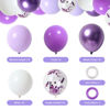 Picture of RUBFAC 65 Pcs 12 Inches Lavender Purple Balloon Arch Garland Kit, Purple Metallic and Confetti Balloons for Baby Shower, Girls Birthday, Wedding, Anniversary Party Decorations