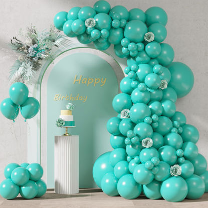 PartyWoo Azure Blue Balloons, 120 Pcs 5 inch Pearl Azure Blue Balloons, Blue Balloons for Balloon Garland or Balloon Arch As Party Decorations