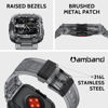 Picture of amBand Bands Compatible with Apple Watch 8/7 45mm, M1 Sport Series Rugged Case with TPU Strap Military Protective Tough Cover Bumper for iWatch SE2/SE/6/5/4/3 44mm 42mm Men Crystal Black