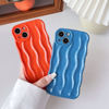 Picture of Caseative Water Ripple Pattern Curly Wave Frame Soft Compatible with iPhone Case (Blue,iPhone 12)