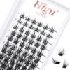 Picture of Lash Clusters DIY Eyelash Extensions 72 Pcs Cluster Eyelash Extensions 8-16mm Cluster Lashes D Curl Lash Clusters Thin Stem Eyelash Clusters Reusable Makeup for Self-application (Sparkle D 8-16mm)