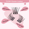 Picture of Cluster Lashes, 72 Pcs Individual Lashes, Lash Clusters DIY Eyelash Extension, Super Thin Band Reusable Soft & Comfortable (Romantic-D-12mm)