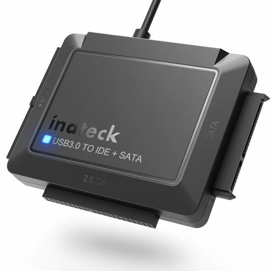 Picture of Inateck USB 3.0 to IDE/SATA External Hard Drive Reader Applicable to 2.5"/3.5" HDD/SSD, with 12V/2A Power Supply, SA03001