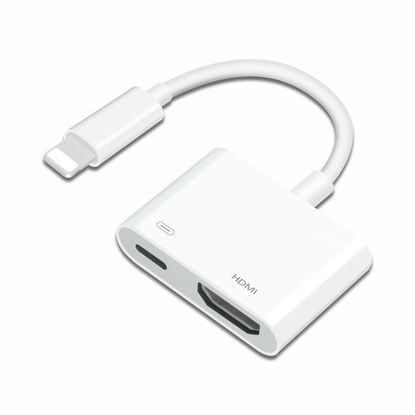 Picture of [Apple MFi Certified] Lightning to HDMI Adapter, for iPad to HDMI, to iPhone HDMI Adapter 1080P Digital AV Adapter Screen Connector Cable with Charging Port for iPhone, iPad on TV/Projector etc