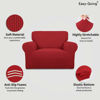 Picture of Easy-Going Stretch Oversized Chair Sofa Slipcover 1-Piece Couch Sofa Cover Furniture Protector Soft with Elastic Bottom for Kids Spandex Jacquard Fabric Small Checks Christmas Red