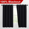 Picture of NICETOWN Truly Blackout Curtains 57 inches Length, 2 Thick Layers Completely Blackout Window Treatment Thermal Insulated Lined Drapes for Basement Window (Black, 1 Pair, 55 inches Width Each Panel)