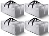 Picture of HOMESURE 4 Pack Large Strong Moving Bags with Zippers & Carrying Handles - Water-Resistant - Heavy Duty Storage Tote for Space Saving Moving Storage, Fold Flat, Alternative to Moving Box (Silver)