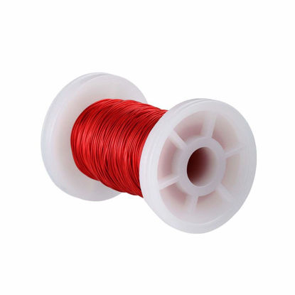 Picture of BNTECHGO 26 AWG Magnet Wire - Enameled Copper Wire - Enameled Magnet Winding Wire - 2 oz - 0.0157" Diameter 1 Spool Coil Red Temperature Rating 155℃ Widely Used for Transformers Inductors