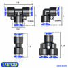 Picture of TAILONZ PNEUMATIC 1/4 Inch od Push to Connect Fittings Pneumatic Fittings Kit 2 Spliters+2 Elbows+2 tee+2 Straight (8 pcs)