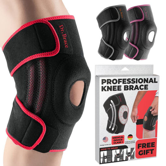 Knee Brace with Side Stabilizers & Patella Gel Pads for Knee