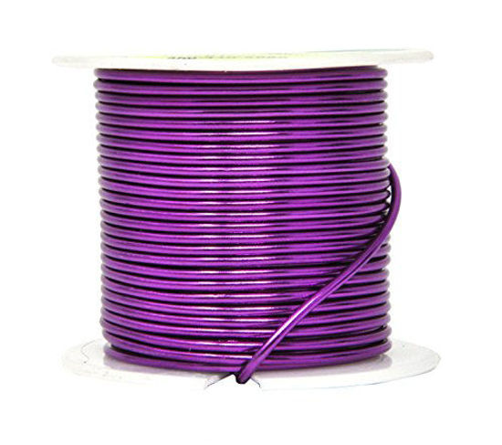 Picture of Mandala Crafts Anodized Aluminum Wire for Sculpting, Armature, Jewelry Making, Gem Metal Wrap, Garden, Colored and Soft, 1 Roll(14 Gauge, Purple)