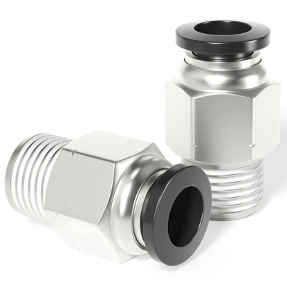 Picture of TAILONZ PNEUMATIC Male Straight 5/32 Inch Tube OD x 1/8 Inch NPT Thread Push to Connect Fittings PC-5/32-N1 (Pack of 2)