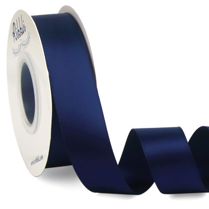 Picture of Ribbli Navy Double Faced Satin Ribbon,1” x Continuous 25 Yards,Use for Bows Bouquet,Gift Wrapping,Baby Shower,Floral Arrangement