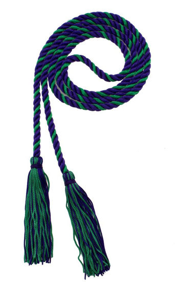 Picture of Graduation Honor Cord - Purple/Kelly - Every School Color Available - Made in USA - by Tassel Depot