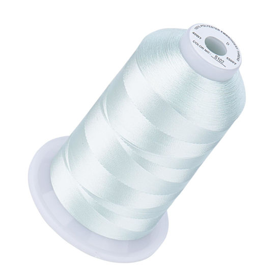 Picture of Simthread Embroidery Thread Whisper Gray S102 5500 Yards, 40wt 100% Polyester for Brother, Babylock, Janome, Singer, Pfaff, Husqvarna, Bernina Machine