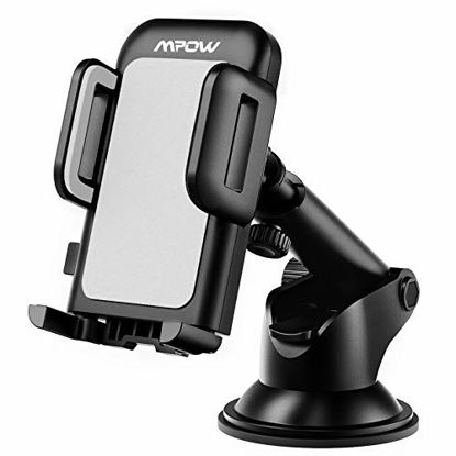 Picture of Mpow Car Phone Mount, Dashboard Car Phone Holder, Washable Strong Sticky Gel Pad with One-Touch Design Compatible iPhone 11 Pro, Max, X, XS, XR, 8, 7, 6 Plus, Galaxy