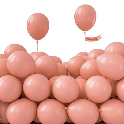 Picture of PartyWoo Retro Pink Balloons, 50 pcs 5 Inch Blush Pink Balloons, Latex Balloons for Balloon Garland Arch as Party Decorations, Birthday Decorations, Wedding Decorations, Girl Baby Shower Decorations