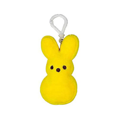 Picture of Peeps Bunny Plush Stuffed Animal Toy Easter Decoration (4.5 Inch Backpack Clip, Yellow Solid)