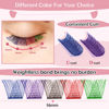 Picture of Colored Lash Clusters 5 Colors Mixed Cluster Lashes Colored Individual Eyelashes Cluster 16mm DIY Lash Extension Volume Wispy Lashes Super Thin Band(Mix Color,Natural-D-16mm)