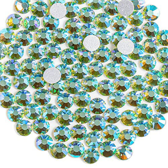 Picture of Beadsland 1440 Pieces Flat Back Crystal Rhinestones Round Gems,Peridot AB,SS12,3.0-3.2mm