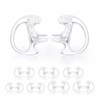 Picture of Zeadio Earmould Earpiece Earbud Earplug for Two-Way Radio Coil Tube Audio Kits (Clear, Pair of 8)