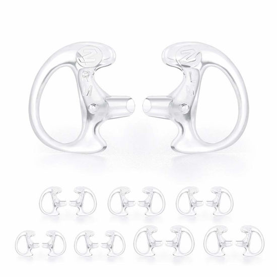 Picture of Zeadio Earmould Earpiece Earbud Earplug for Two-Way Radio Coil Tube Audio Kits (Clear, Pair of 8)