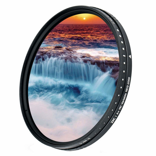 Picture of JJC 55mm ND Filter ND2-2000 VND Variable Neutral Density Fader for Nikon D5600 D3500 D3400 D7500 w/ 18-55mm Kit Lens for Sony A7IV A7III A7II A7 w/ 28-70mm Kit Lens & Other 55mm Filter Thread Lenses