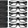 Picture of Gaoye Reading Glasses Blue Light Blocking, Readers for Women Men Anti Glare Filter Lightweight Spring Hinge Eyeglasses (5-pack Light Black with Case, 0.0)