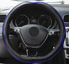 Picture of Mayco Bell Microfiber Leather Car Steering Wheel Cover (D Shape, Black Dark Blue)