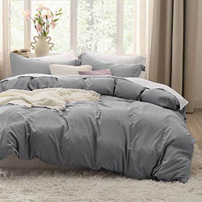 Bedsure White Duvet Cover Queen Size - Soft Double Brushed Duvet Cover for  Kids with Zipper Closure, 3 Pieces, Includes 1 Duvet Cover (90x90) & 2