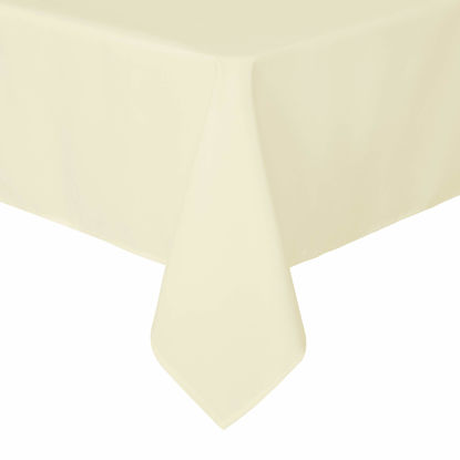 Picture of sancua Rectangle Tablecloth - 54 x 108 Inch - Stain and Wrinkle Resistant Washable Polyester Table Cloth, Decorative Fabric Table Cover for Dining Table, Buffet Parties and Camping, Beige