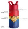 Picture of Simple Modern Marvel Kids Water Bottle with Straw Lid | Insulated Stainless Steel Reusable Tumbler Gifts for School, Toddlers, Girls, Boys | Summit Collection | 14oz, Captain Marvel