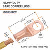 Picture of SELTERM 2pcs 4 AWG 3/8" Stud (Wide Pad) Copper Wire Lugs,Battery Lugs, Ring Terminals,Battery Cable Ends, 4 Guage Ring Terminal Connectors,UL Heavy Duty Bare Copper Eyelets Battery Terminal Connectors