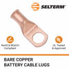 Picture of SELTERM 2pcs 4 AWG 3/8" Stud (Wide Pad) Copper Wire Lugs,Battery Lugs, Ring Terminals,Battery Cable Ends, 4 Guage Ring Terminal Connectors,UL Heavy Duty Bare Copper Eyelets Battery Terminal Connectors