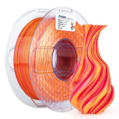 Picture of AMOLEN 3D Printer Filament, PLA Filament 1.75mm Dual Color Filament, Silk Red Gold 3D Printing Filament 1KG/2.2lb