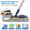 Picture of Microfiber Mop Wood Floor Mops for Floor Cleaning - MEXERRIS Hardwood Floor Mop with 4X Mop Pads, Wet Dust Mop with Adjustable Handle Flat Mops for Commercial Home Use Hardwood Laminate Tiles Floors