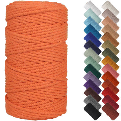 Picture of NOANTA Orange Macrame Cord 4mm x 109yards, Colored Macrame Rope, Cotton Cord Macrame Yarn, Colorful Cotton Craft Cord for Wall Hanging, Plant Hangers, Crafts, Knitting