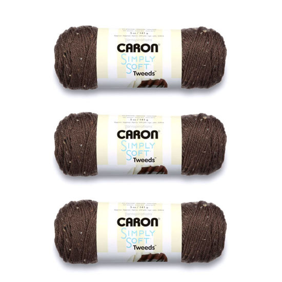 Picture of Caron Simply Soft Taupe Tweeds Yarn - 3 Pack of 141g/5oz - Acrylic - 4 Medium (Worsted) - 250 Yards - Knitting/Crochet