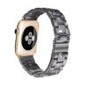 Picture of HOPO Compatible With Apple Watch Band 38mm 40mm 42mm 44mm Thin Light Resin Strap Bracelet With Stainless Steel Buckle Replacement For iWatch Series 8 7 6 5 4 3 2 1 SE (Black Flower/Black,42/44/45/49mm)