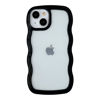 Picture of Caseative Cute Curly Wave Frame Shape Shockproof Soft Compatible with iPhone Case (Black,iPhone 14 Pro)